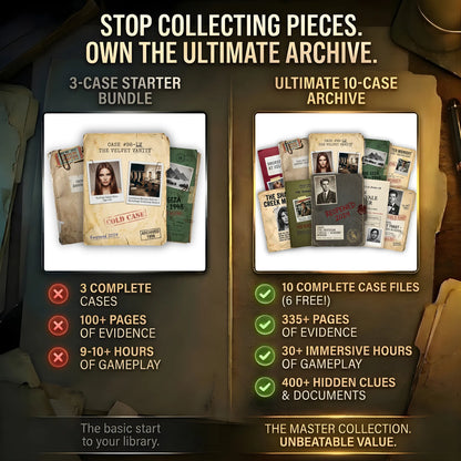 The Detective's Starter Pack: Worldwide Mysteries (3 Cold Case Files) | Murder Mystery Game